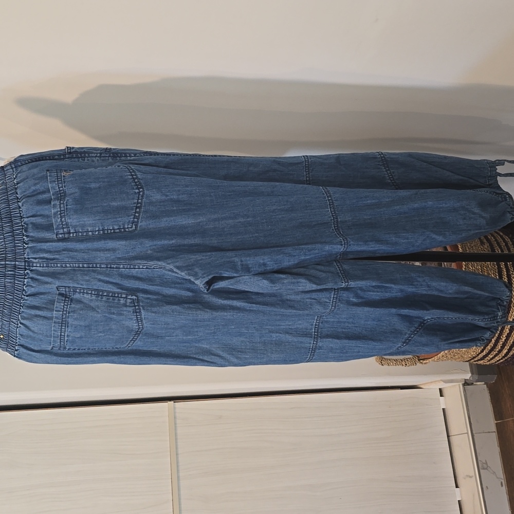 Pilcro High Rise Pull On Joggers Blue Denim - Picture 9 of 10